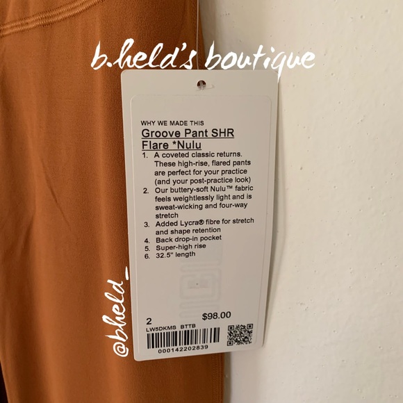 lululemon Groove Super HR Flared Pant Nulu Butternut Brown Size 2 New NWT - Picture 5 of 16